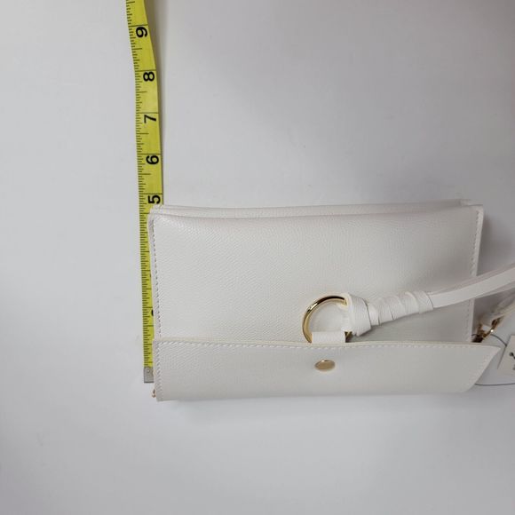Chicos Convertible Tassel Crossbody Bag Fold Over Bag Zip Up‎ White - Picture 8 of 14